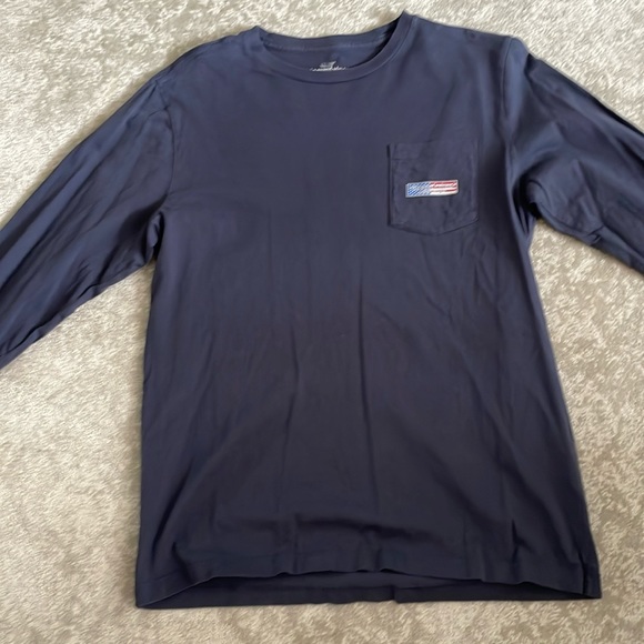 Vineyard, vines, dark blue, long sleeve tee size large 16 - Picture 1 of 4